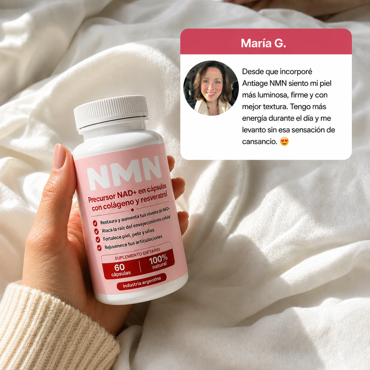 Antiage NMN | Precursor del NAD+ con colágeno y trans-resveratrol