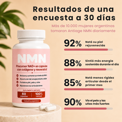Antiage NMN | Precursor del NAD+ con colágeno y trans-resveratrol
